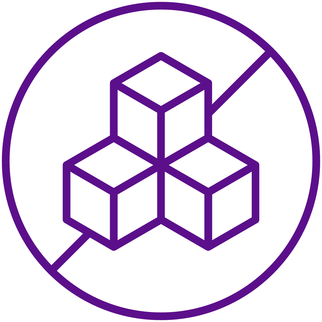 Sugar free logo, graphic of sugar cubes with a cross-out sign through it