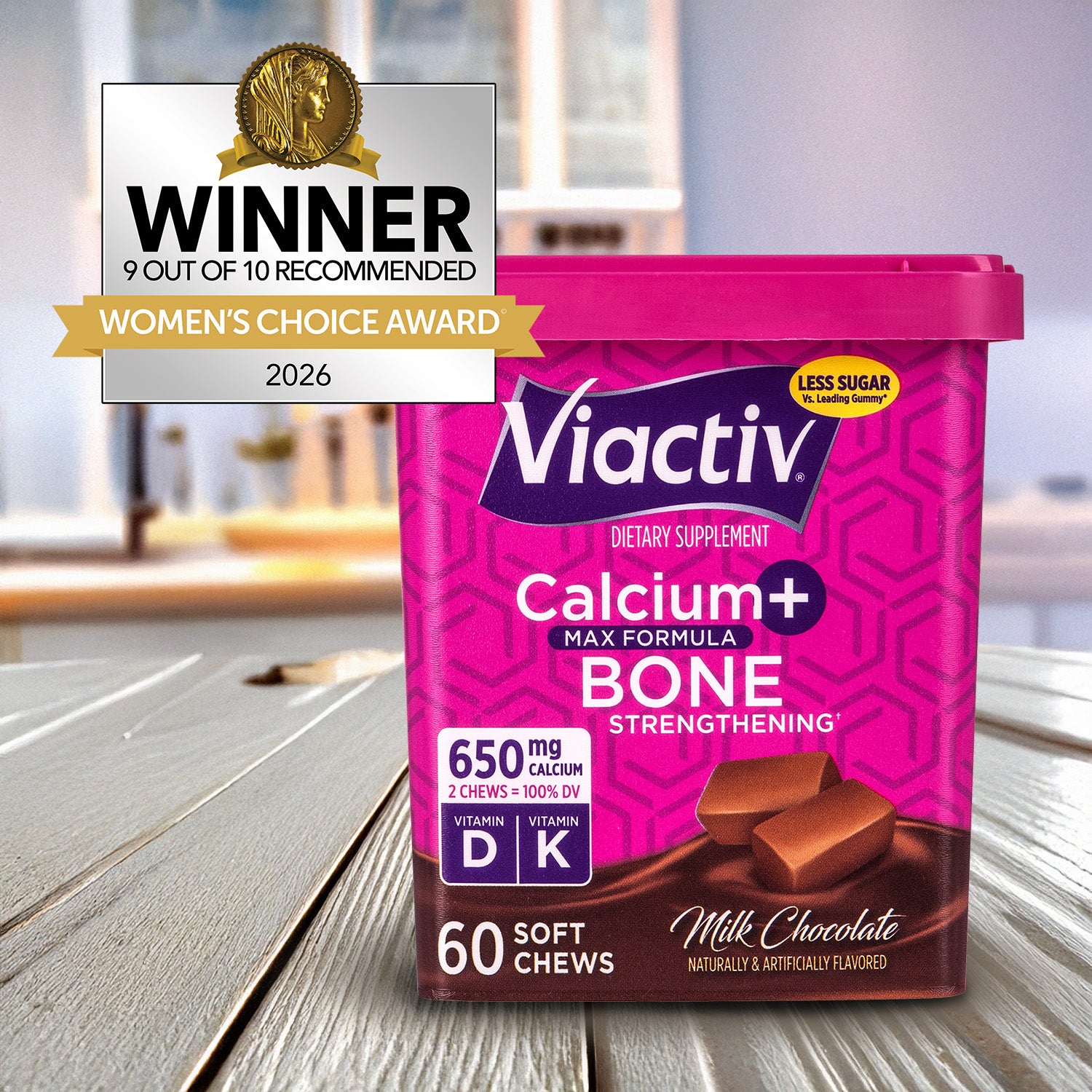Calcium Chews + Vitamin D Supplement, Chocolate | Viactiv