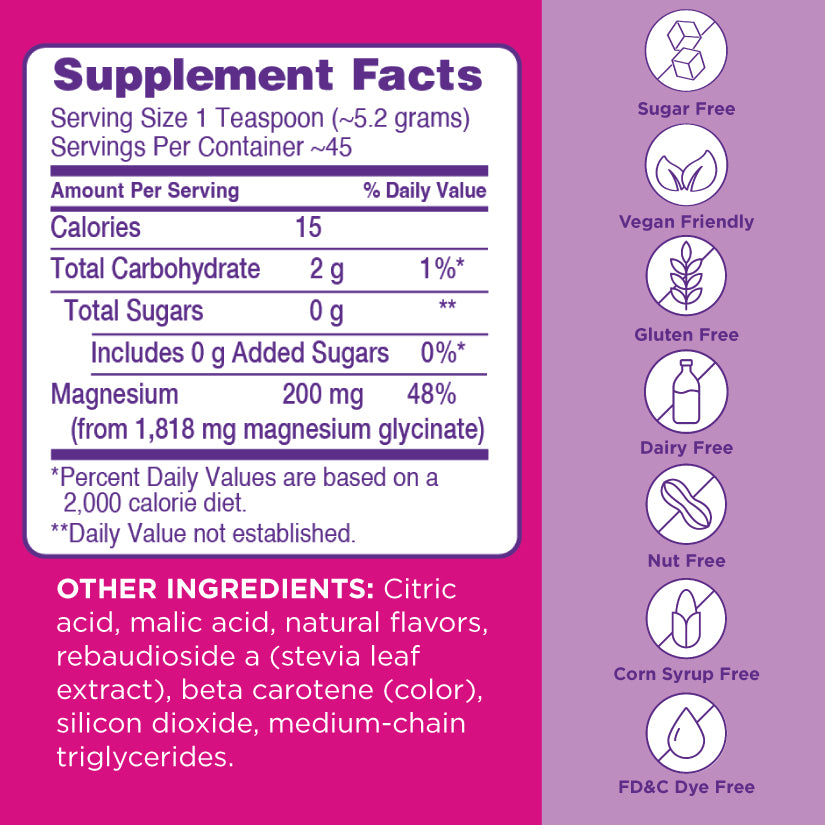 Magnesium Glycinate Powder, High Absorption, Peach