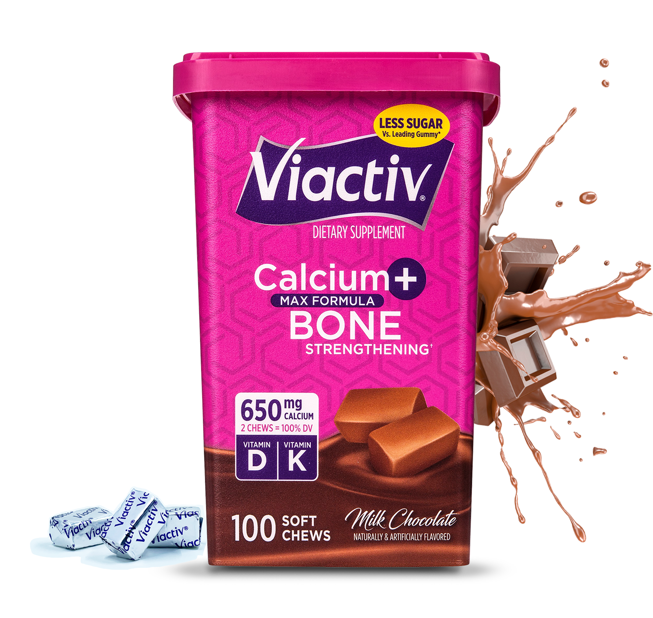 Viactiv Milk Chocolate Calcium Chews Front Package
