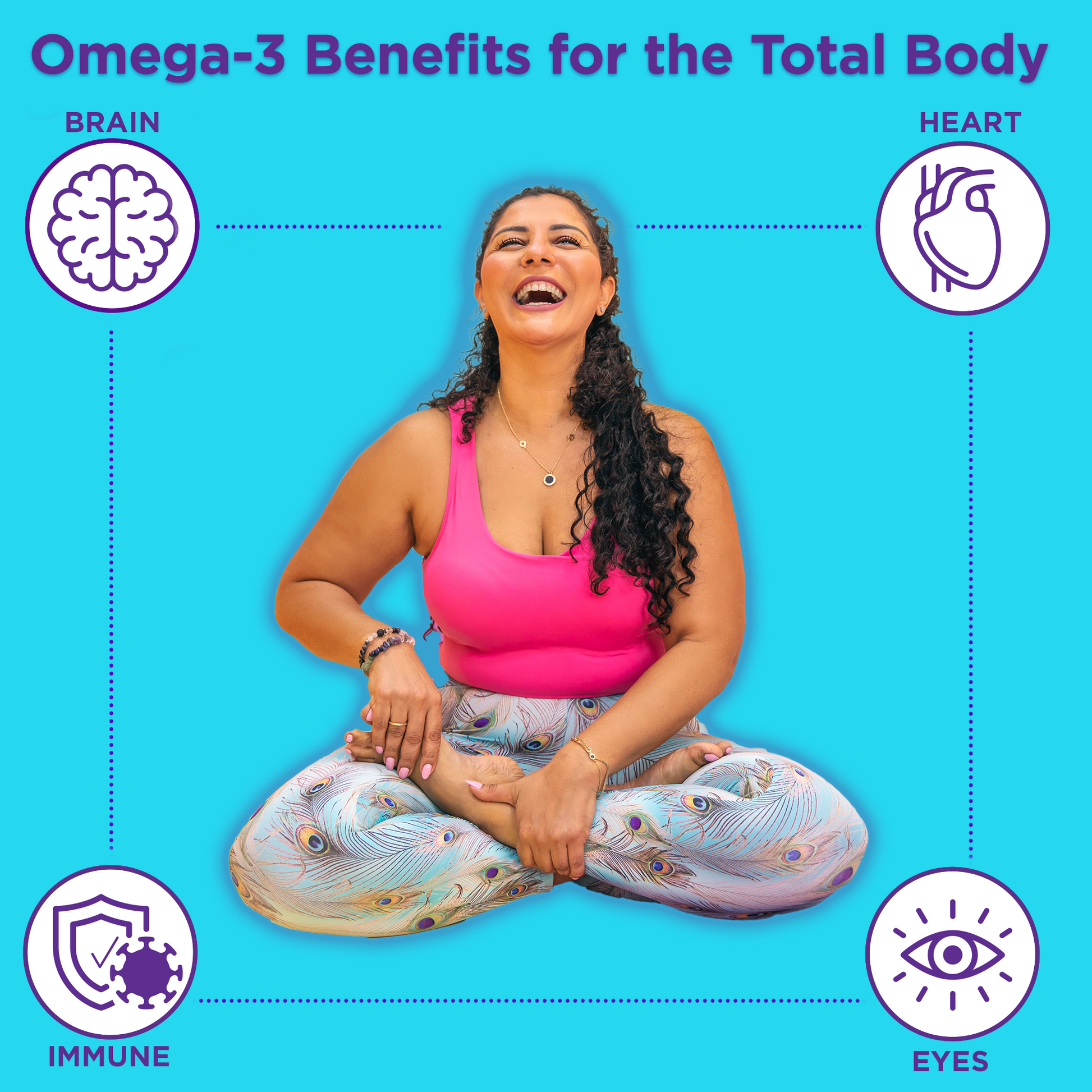 Omega-3s benefit the total body, especially the brain, heart, immune system, and eyes